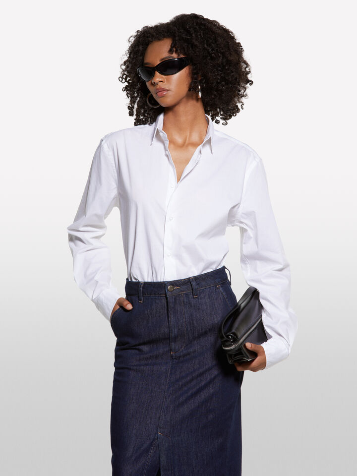 Weißes Slim-Fit-Hemd - hemden für damen - Weiss | Sisley image number 3